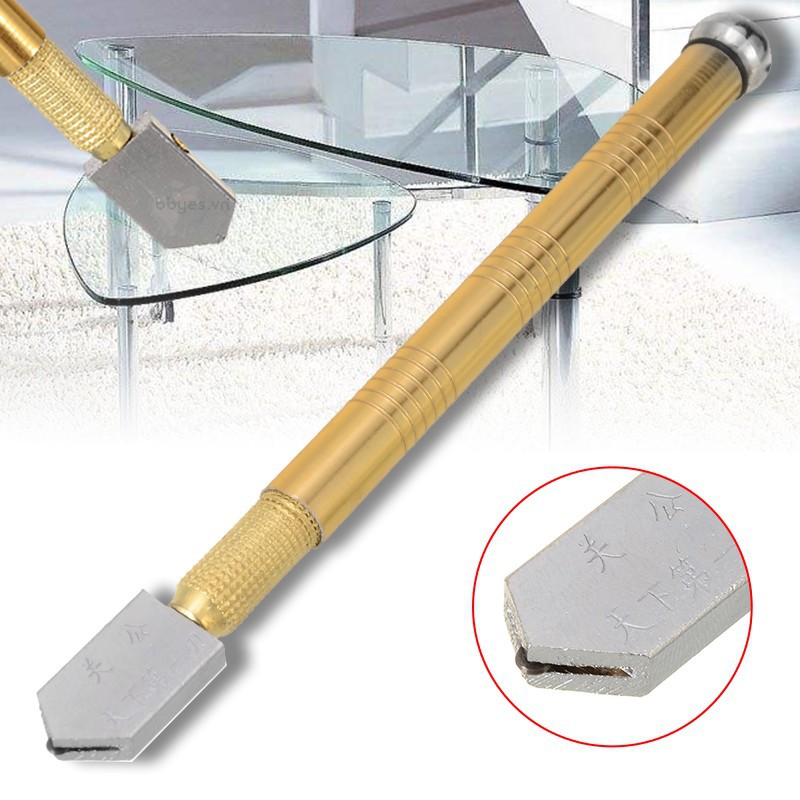 Dụng cụ cắt kính/ kim cương thiết kế tay cầm kim loại chống trượt và lưỡi cắt bằng thép tiện lợi