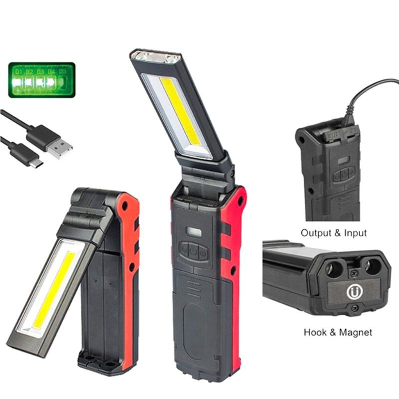 Đèn Led Cob siêu sáng có đế nam châm kèm móc treo tiện dụng