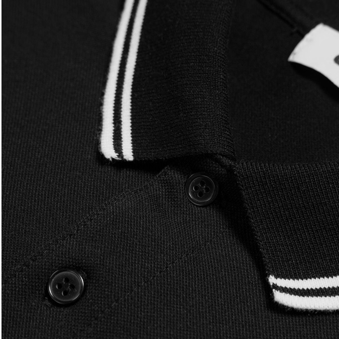 [Mã LTP50 giảm 50000 đơn 150000] OWL BRAND® Striped Polo - Áo thun có cổ màu đen - OWL170621 | BigBuy360 - bigbuy360.vn