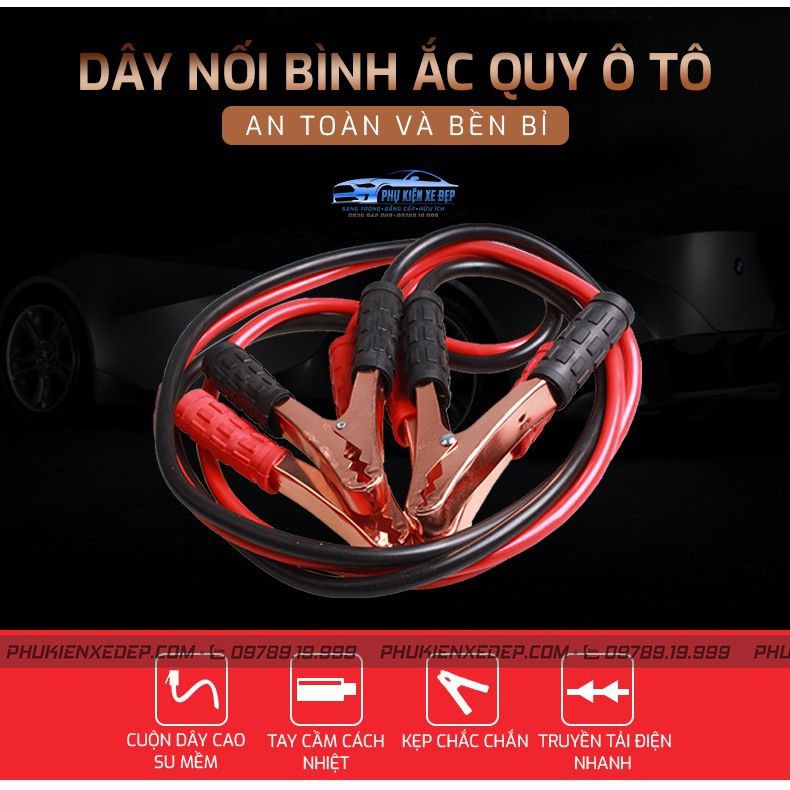 Bộ dây câu bình ắc quy 500A; 1000A lõi đồng lớn cho xe hơi