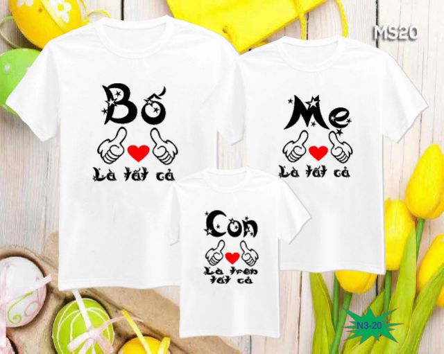 Áo gia đình ý nghĩa.   Giá sĩ chỉ 35k/áo