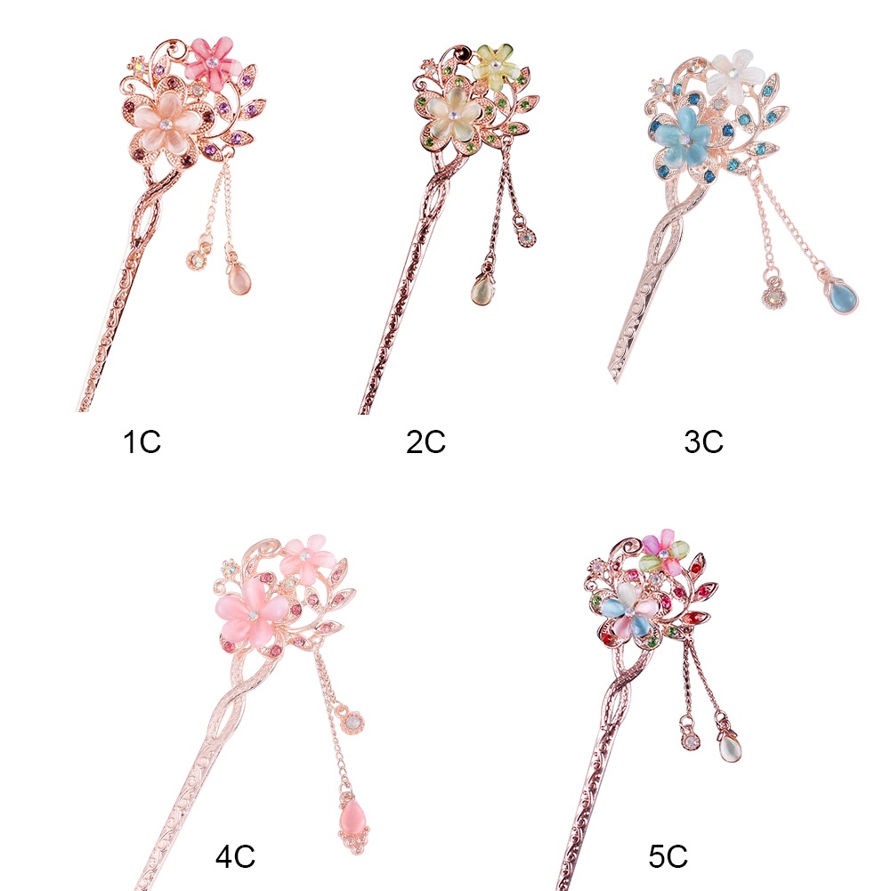 Trâm Cài Tóc Đính Đá Opal Phong Cách Dân Tộc Cổ Điển Cho Nữ