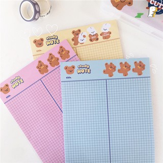 [Hàng có sẵn] Tập giấy note B5 Gấu nâu mẫu mới ghi chú, học từ vựng, take note nhiều mẫu cute xinh xắn