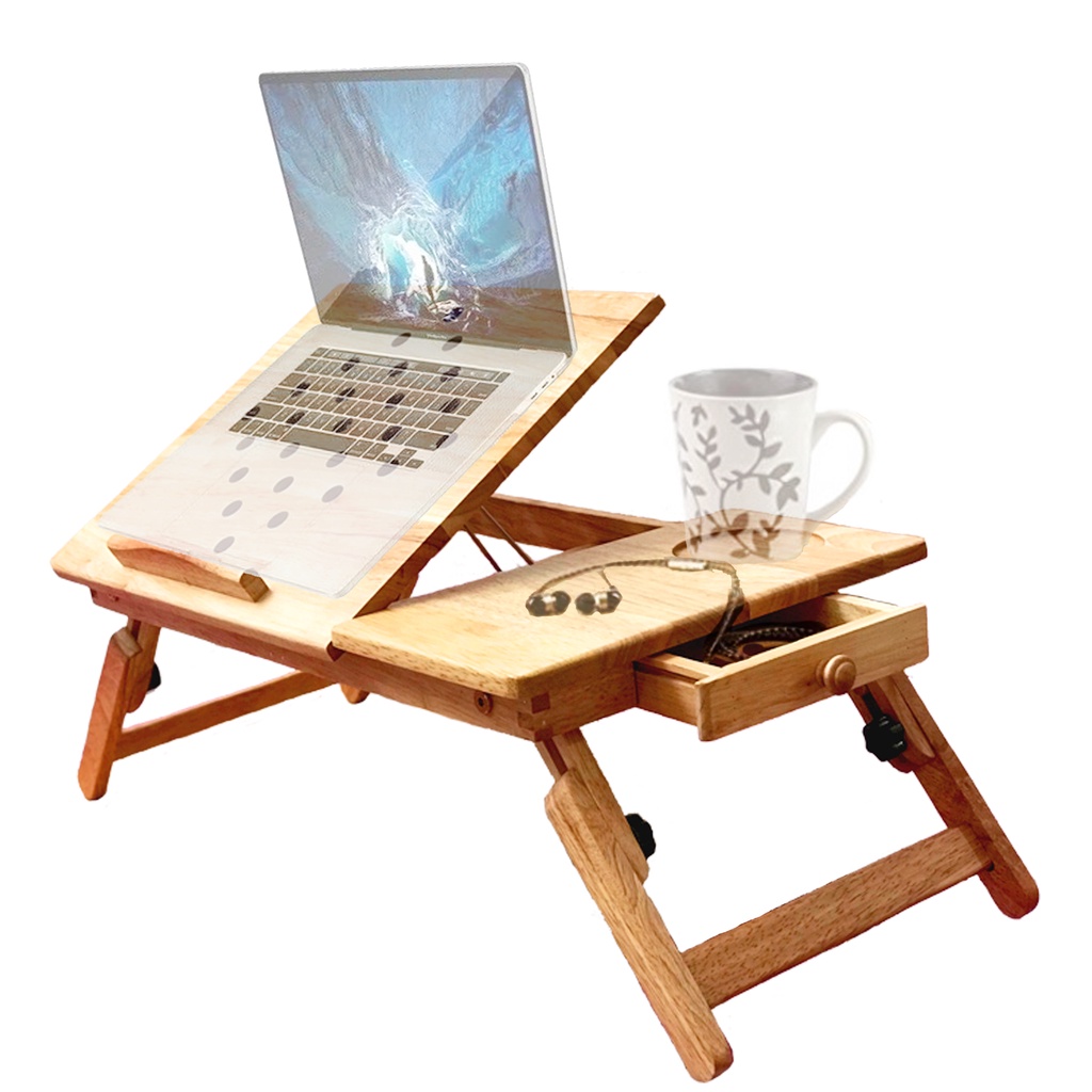 BÀN ĐỂ LAPTOP, MÁY TÍNH BẢNG, BÀN ĐỌC SÁCH BÁO - CHÂN BÀN ĐIỀU CHỈNH ĐƯỢC ĐỘ DÀI VÀ GẬP LẠI.
