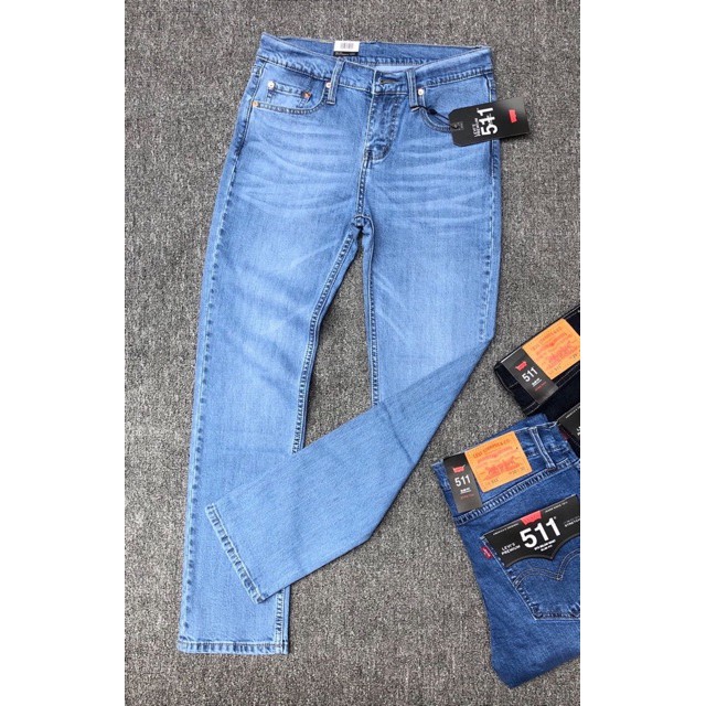 Quần jean nam Levi.s  màu xanh nhạt ống đứng - chất vải co giãn Hải An Jeans