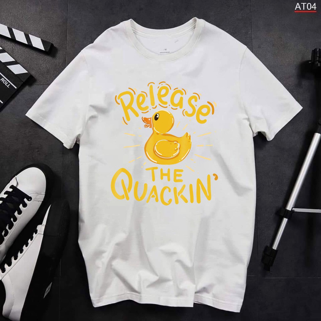 ÁO THUN UNISEX FORM RỘNG CHÚ VỊT VÀNG DỄ THƯƠNG IN HÌNH KHÔNG AI CÓ GIÁ RẺ CỰC SHOCK CÓ SIZE TRẺ EM - 160