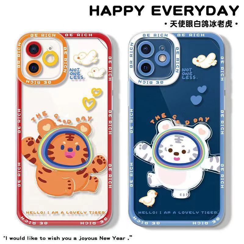 Ốp Điện Thoại Silicon TPU Mềm Trong Suốt Hình Hổ Cho Iphone 13 12 Mini 11 10 Pro XS Max X XR 8 7 6 6S Plus SE 2020