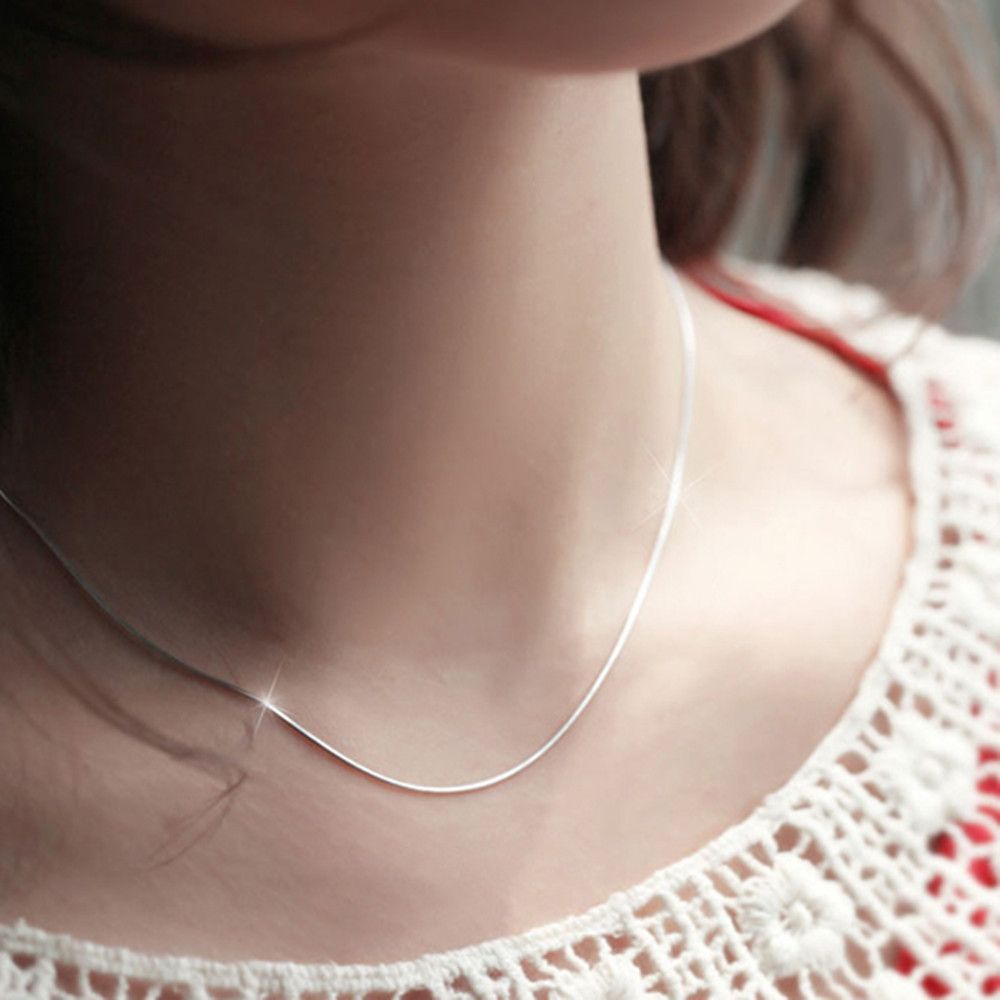 Thời Trang EUPUS|Vòng cổ Bằng Thép Không Gỉ 925 Thiết Kế Đơn Giản Thời Trang