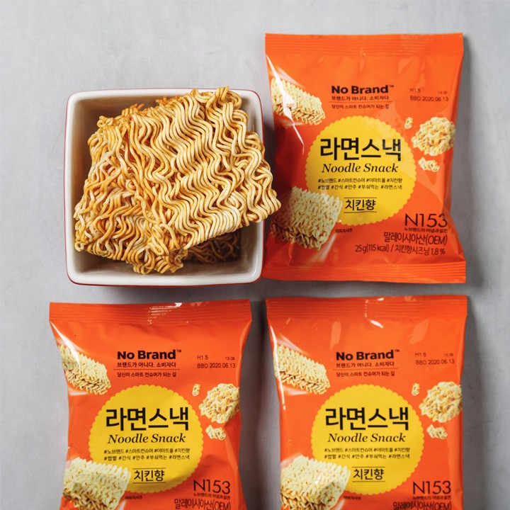 Snack Mì Ăn Liền Giòn Vị Gà No Brand 250g - 10 Gói - Emart VN