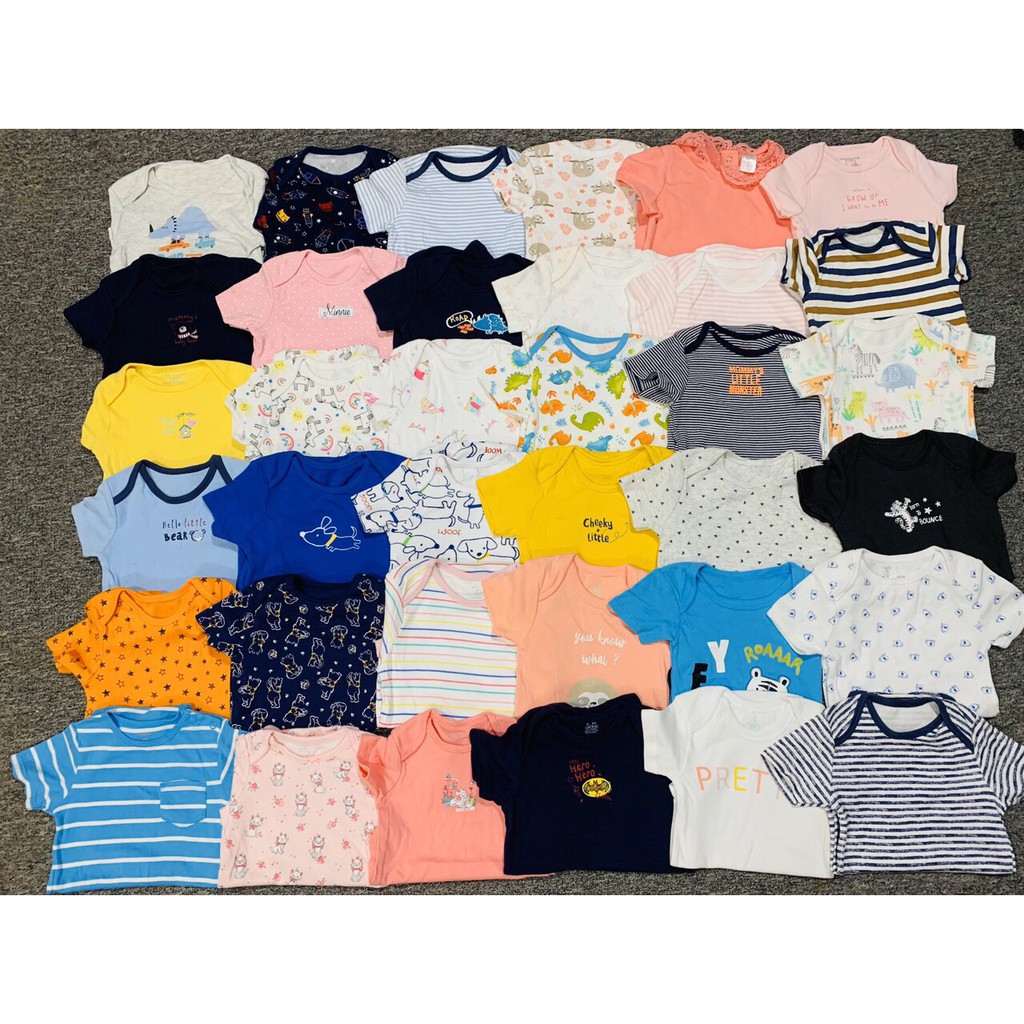 Set 5 bodysuit cotton xịn cho bé 0-24 tháng