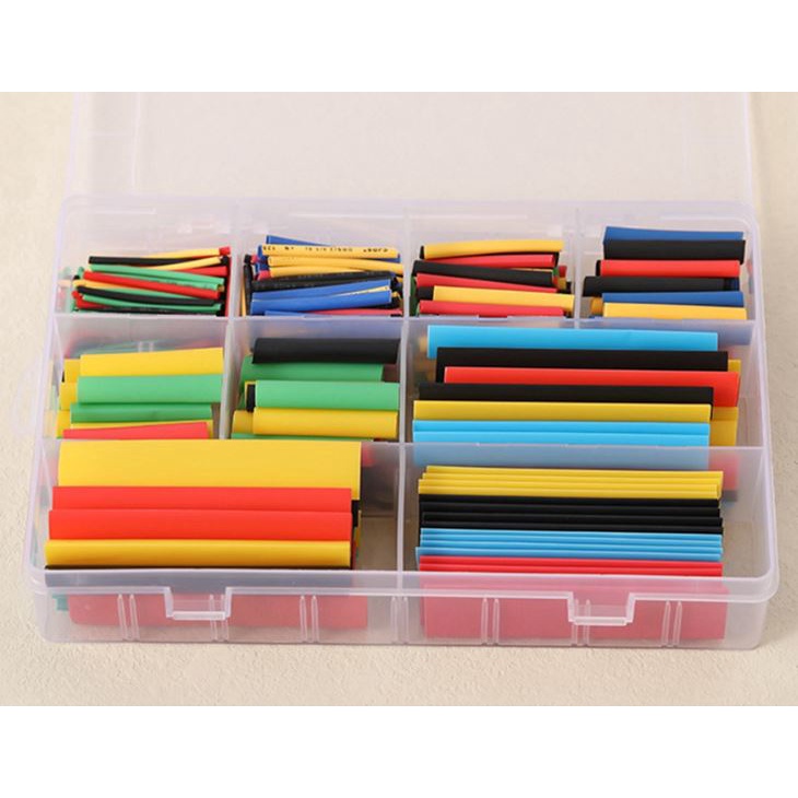 Ống co nhiệt nhiều kích cỡ hộp 328 cái, ống Polyolefin co nhiệt dùng để bọc cách điện cho dây cáp bộ 2:1