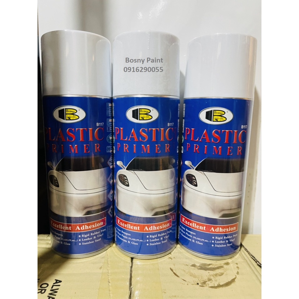 Sơn lót nhựa dạng xịt Bosny plastic Primer Spray