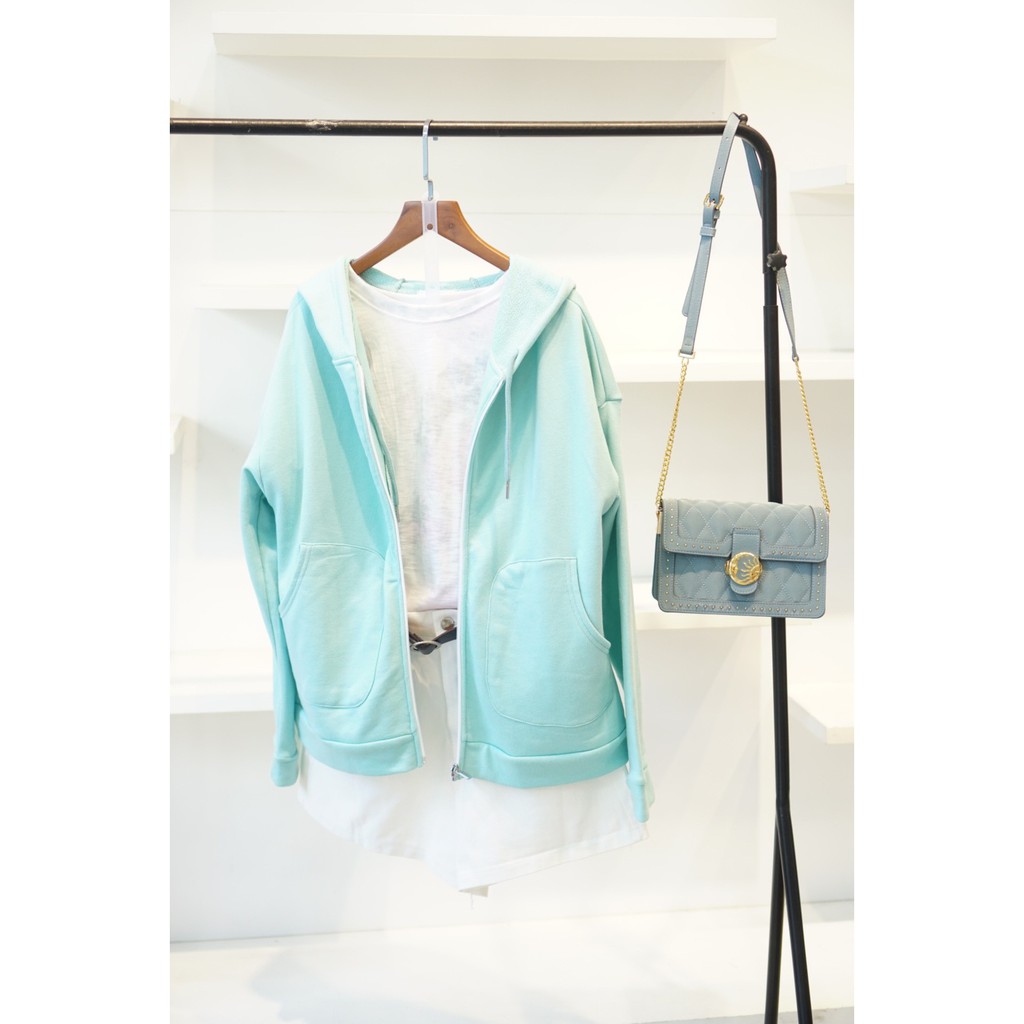 Áo khoác thun kèm túi trong 077 ảnh thật