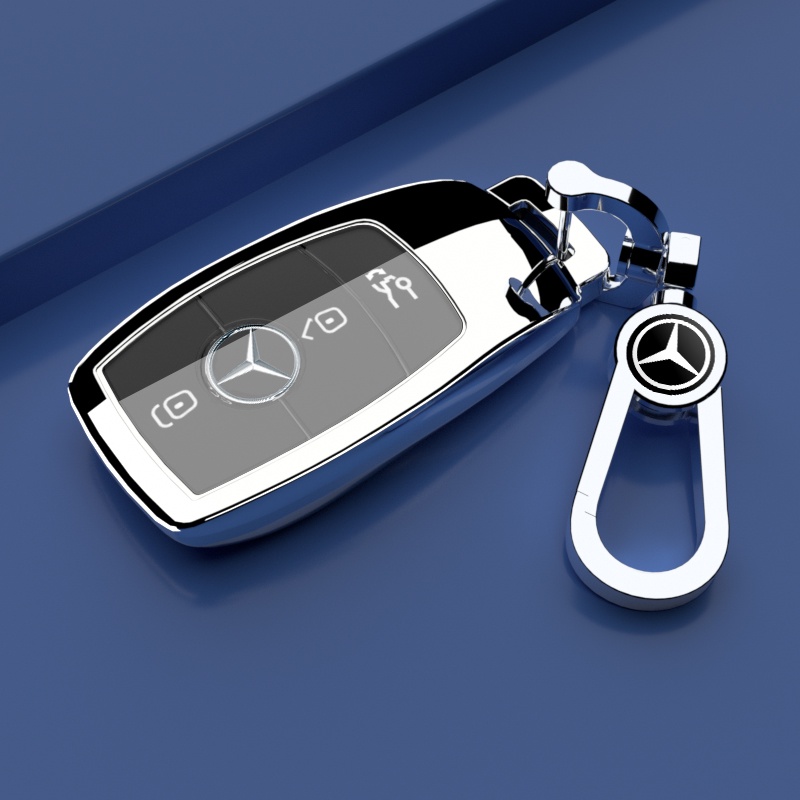 Vỏ chìa khóa ô tô Benz Electroplate TPU Thích hợp cho 2022 Mercedes-Benz E300L GLC260