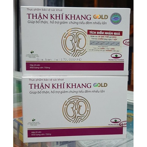 (mẫu mới) THẬN KHÍ KHANG GOLD hộp 20 viên