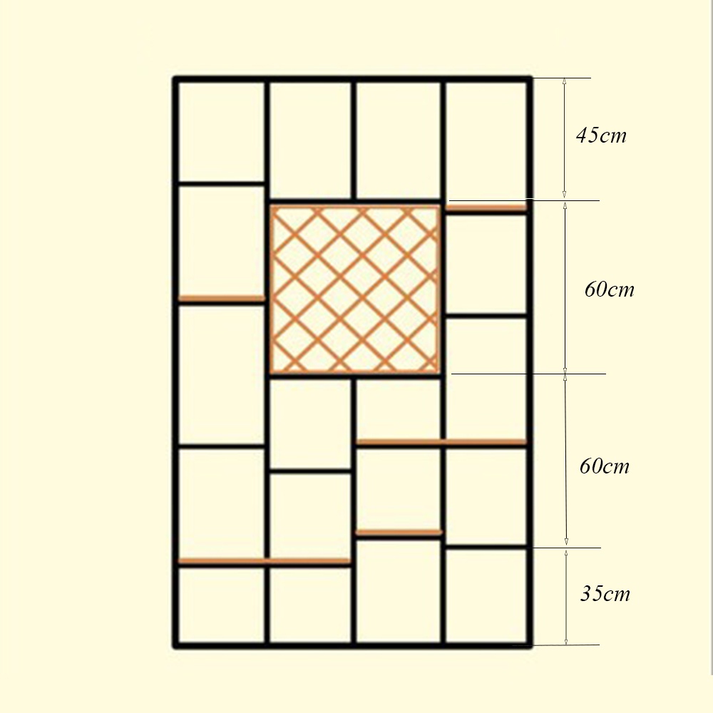 Kệ trưng bày trang trí, để rượu IBIE AK021 mặt gỗ, khung sắt sơn tĩnh điện, tùy chọn kích thước, màu sắc, gia công tỉ mỉ