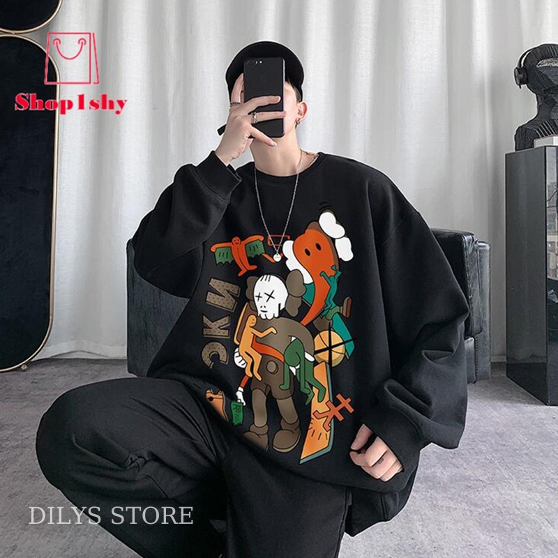 [XẢ KHO GIÁ RẺ BAO CHẤT] Áo Sweater Unisex Nam Nữ Form Rộng Dễ Phối Đồ In Hình Phong Cách, Áo 2 Màu Cá Tính | BigBuy360 - bigbuy360.vn