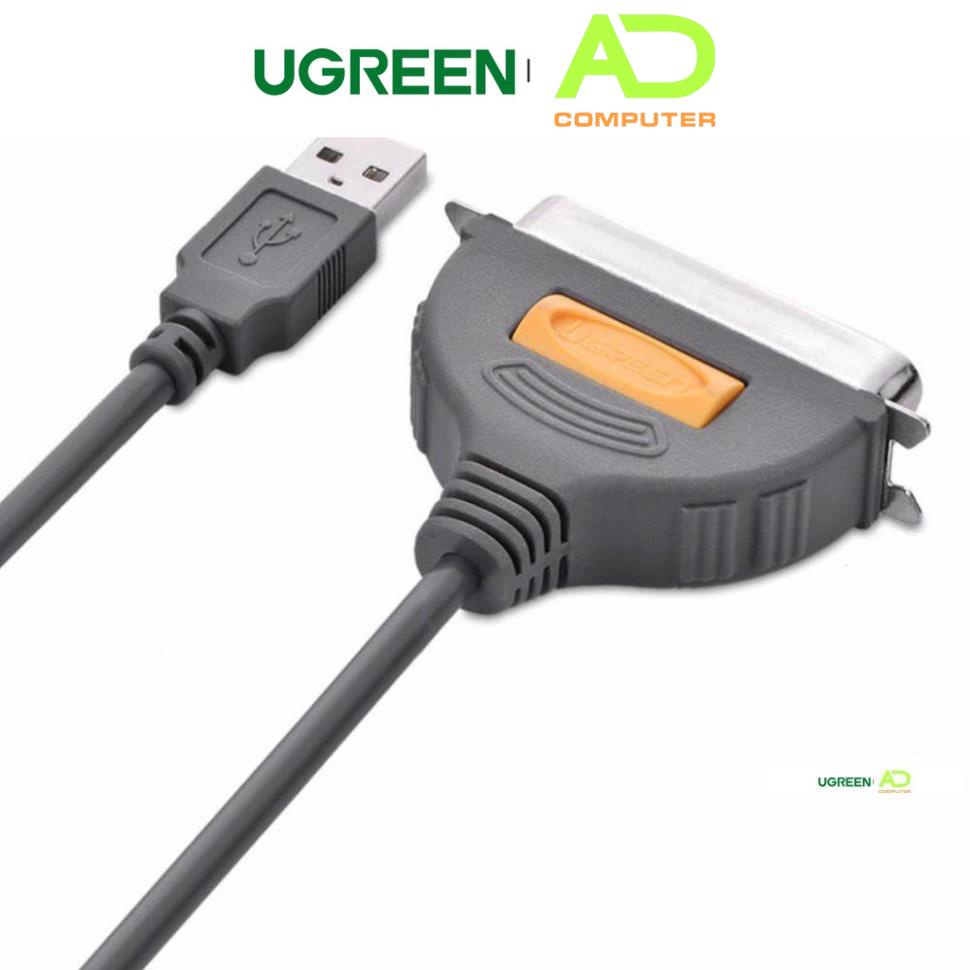 Dây máy in USB sang IEEE1284 Parallel dài 1.8m UGREEN 20225 (Đen)