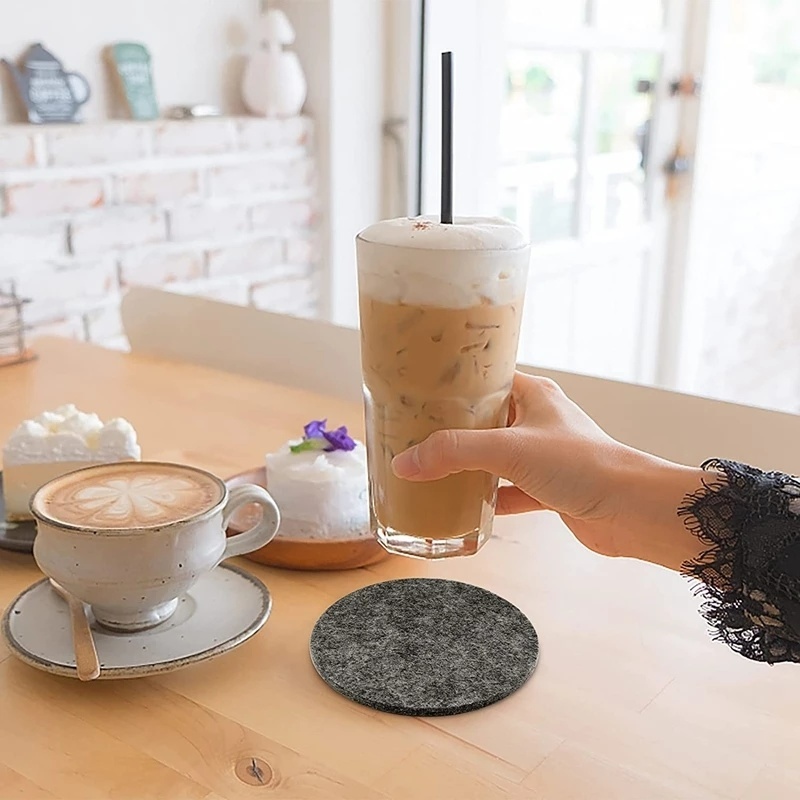 Bộ 8 Miếng Lót Cốc Mềm Chống Trầy Tái Sử Dụng Kèm Giá Đỡ