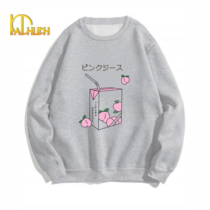 ÁO SWEATER UNISEX [Nhiều màu sắc] FORM RỘNG IN HÌNH TRÀ ĐÀO SIÊU CUTE | BigBuy360 - bigbuy360.vn