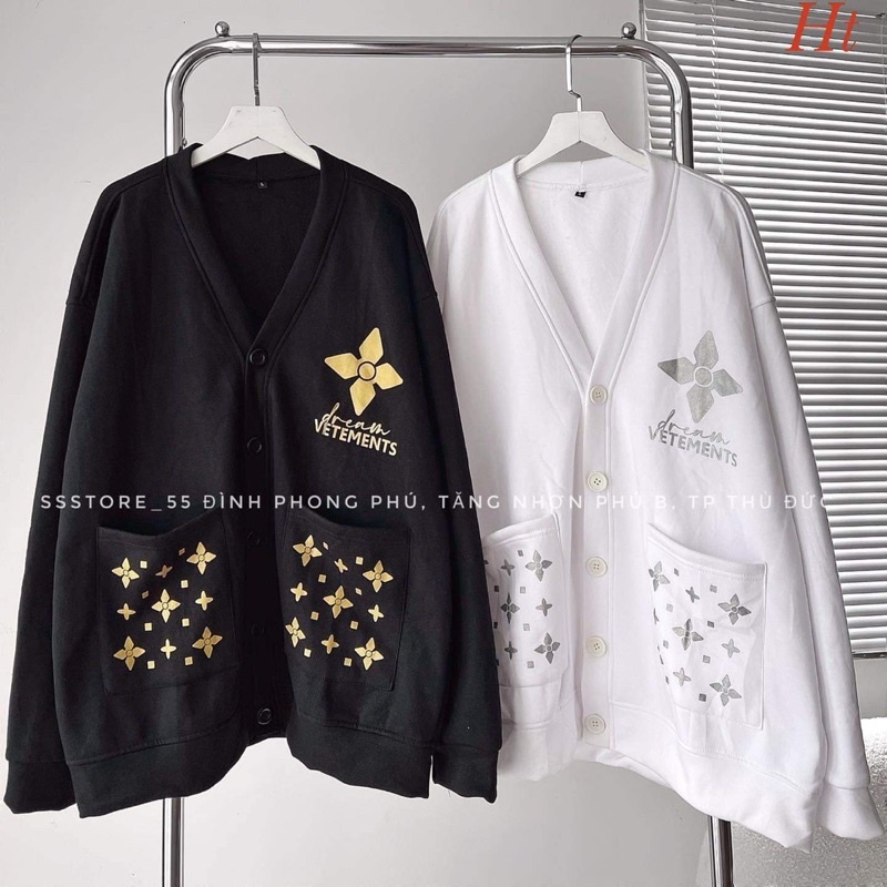 Áo khoác cadigan vete in túi HT12