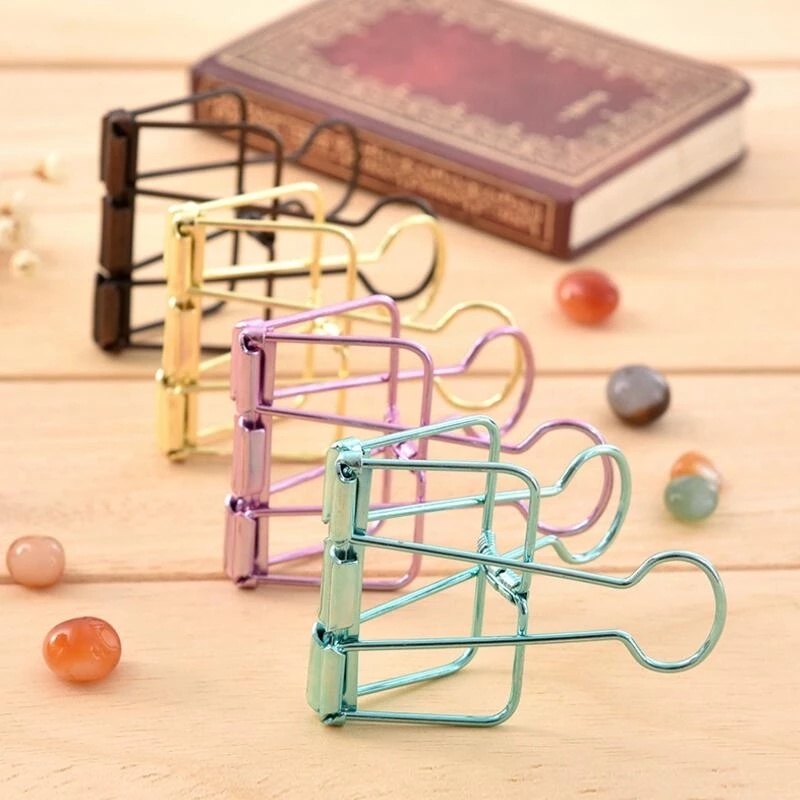 1 Cái Kẹp Cố Định Tấm Card Bằng Kim Loại Mini Nhiều Màu Sắc Di Động Tiện Dụng