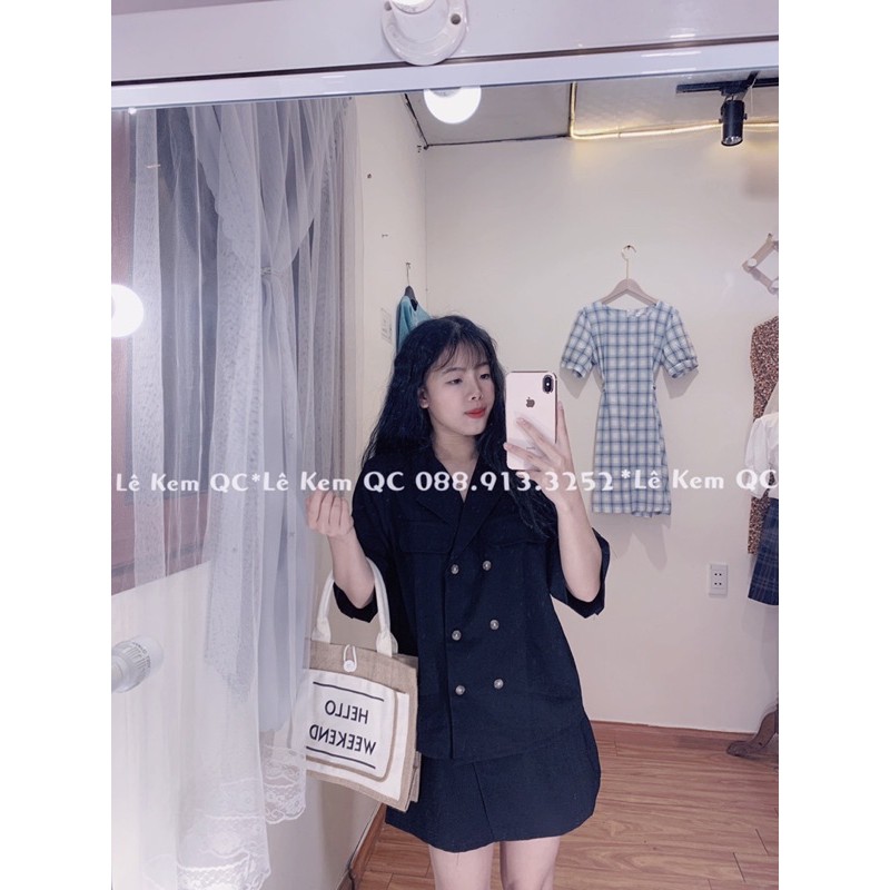 Sét Áo Kiểu Cổ Vest + Quần Váy Vạt Lệch ❤️ Ảnh Thật Video Kem Tự Chụp ❤️ | BigBuy360 - bigbuy360.vn