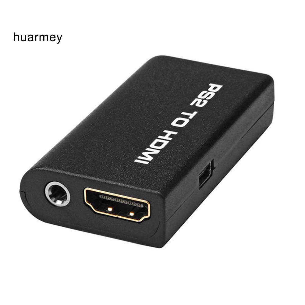 ♗HU For PS2 to HDMI with 3.5mm Audio Video Converter Connector AV Adapter for HDTV