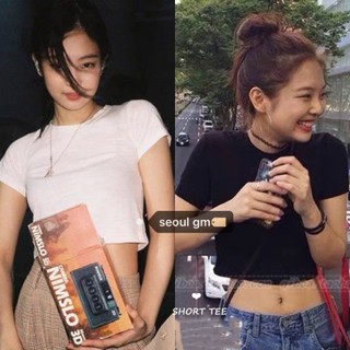 Áo thun nữ croptop body Jennie BLACKPINK Sexy Slim Crop Top T-Shirt Tops