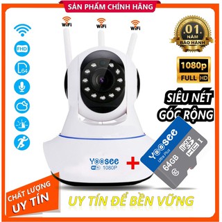 Camera IP Giám Sát 2.0mpx Yoosee Xoay 360° HD 1080p Kèm Thẻ Nhớ 64gb [PhIên Bản Tiếng VIệt]