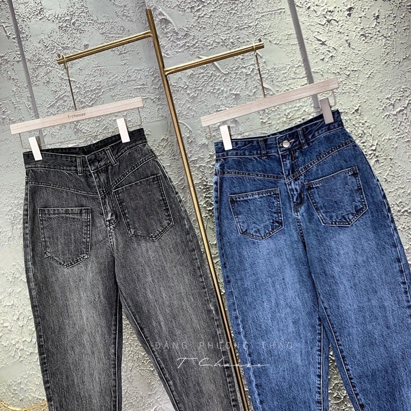 Quần baggy jean nữ MS87 ✈️FREESHIP✈️ quần baggy jean nữ lưng cao size đại túi kiểu hàng VNXK thời trang bigsize 2Kjean