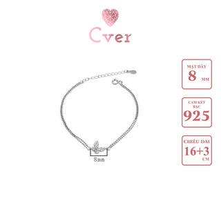 Lắc tay bạc Cver Silver S925 thiết kế hình bươm bướm đính đá LT-A85