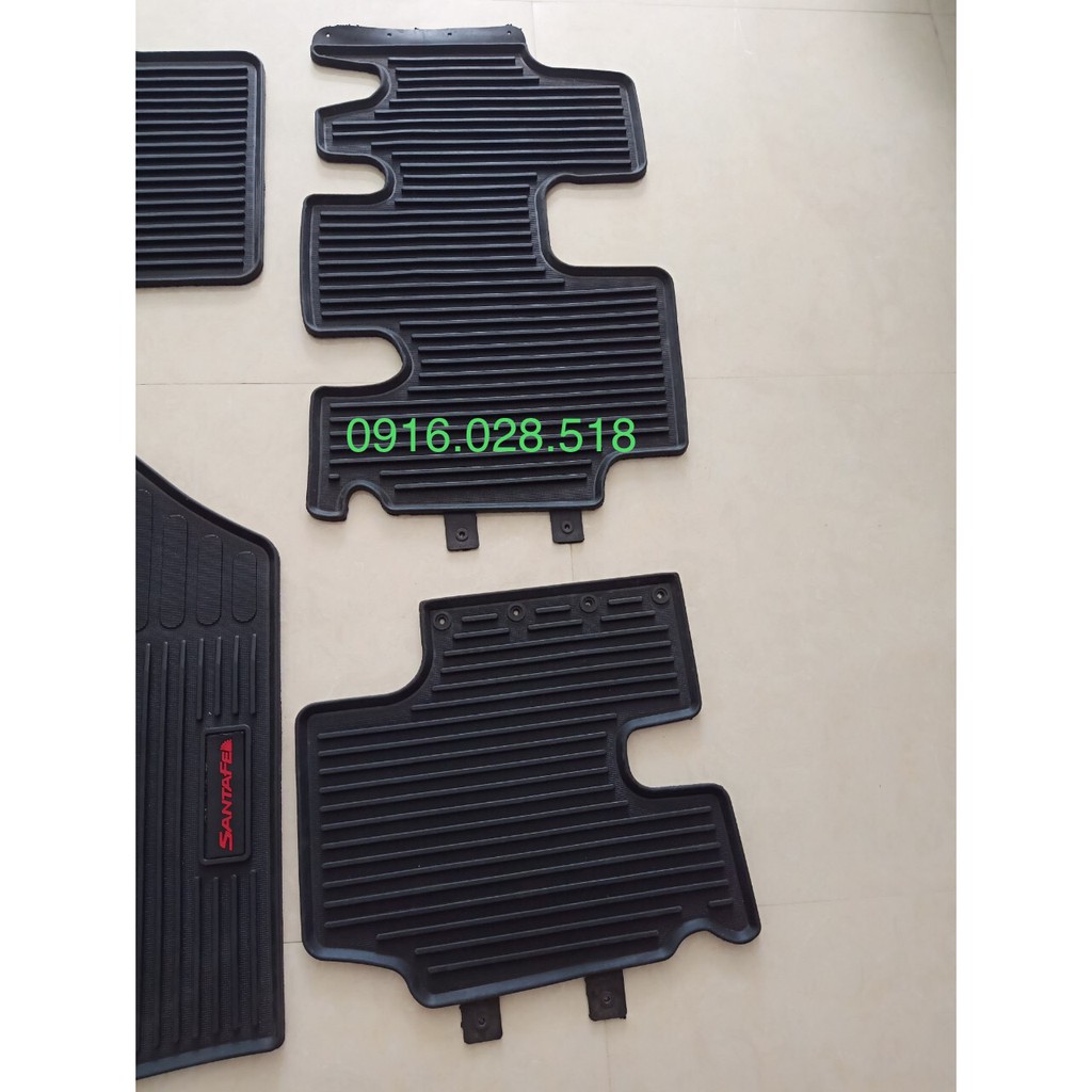 Thảm Lót sàn Cao su xe Santafe 2019-2020 Full bộ - không mùi, dễ vệ sinh