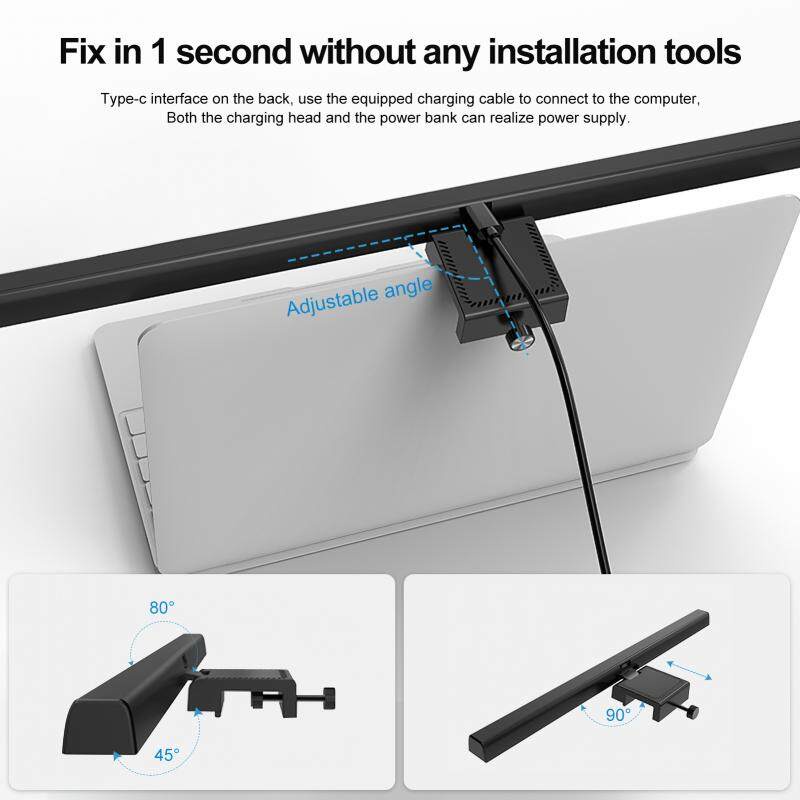 Đèn LED Đọc Sách Màn Hình Máy Tính / Laptop Bằng PC 50cm 33cm Cổng USB Có Kẹp Dài 60 Phút