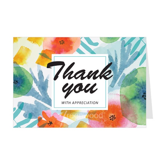 Thiệp cảm ơn Greenwood , thiệp thank you 10.5x15cm, kèm phong bì, thiệp Việt Nam