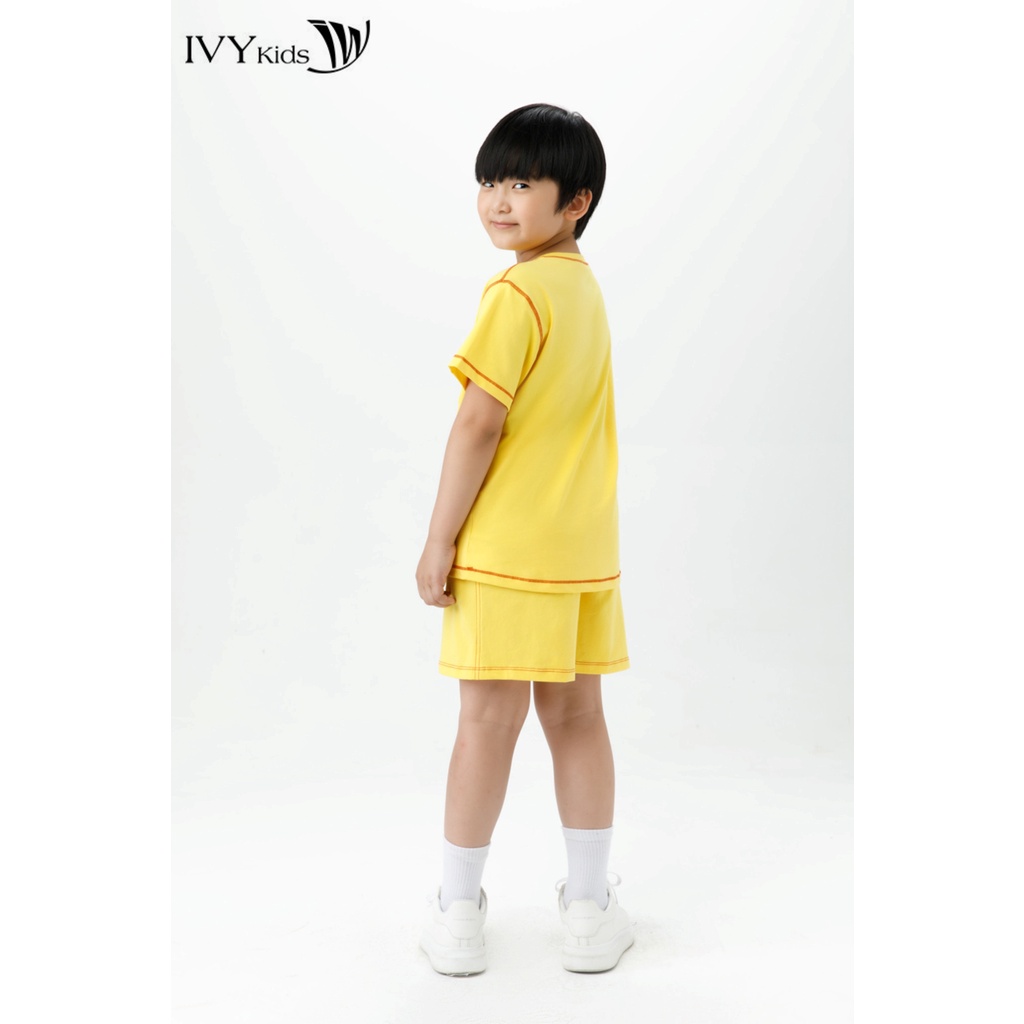 Bộ thun viền cam bé trai IVY moda MS 57K1468