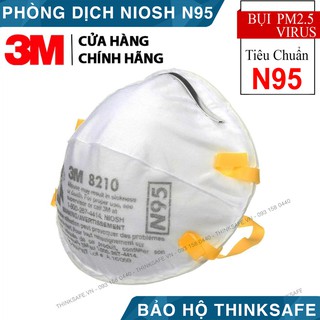 Khẩu trang N95 3M 8210 chống bụi mịn viruss thiết kế linh hoạt ôm sát mặt, phòng dịch hàng chính hãng-Bảo Hộ Thinksafe