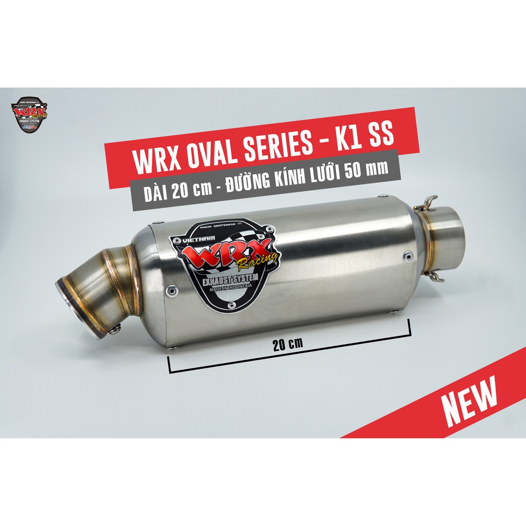 Pô WRX Oval K1  màu inox