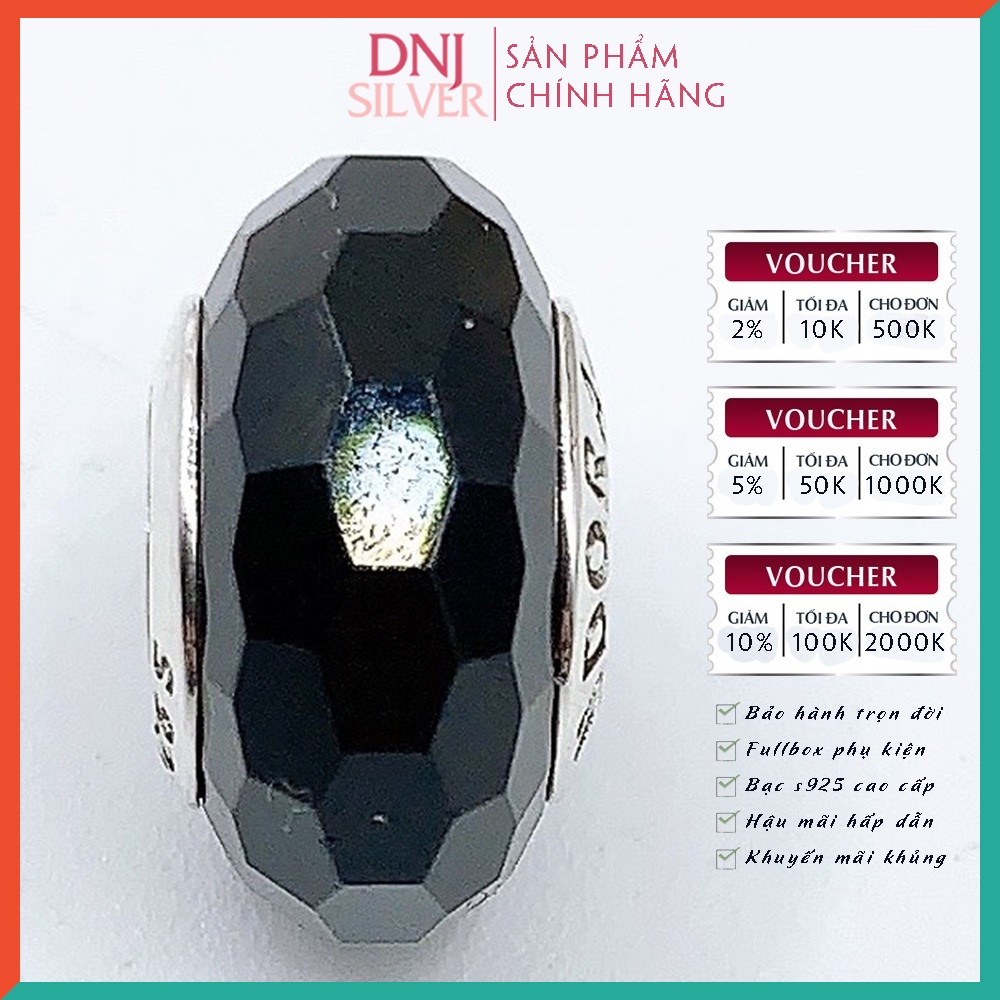 Vòng tay bạc 925 cao cấp - Vòng charm Deadly Lovely, tông màu đen dành cho những người cá tính mạnh mẽ - DNB046