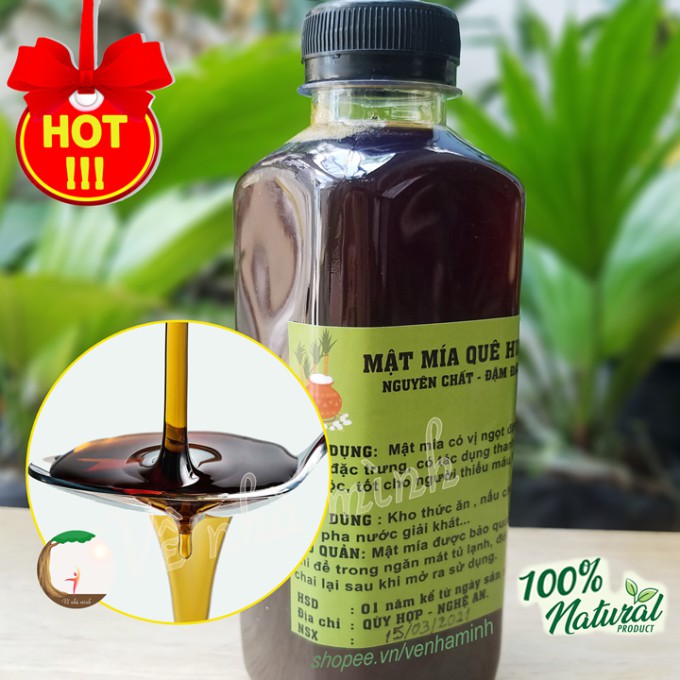 MẬT MÍA HỮU CƠ NGUYÊN CHẤT NGHỆ AN 300ML Vị ngọt truyền thống (thay đường tinh luyện an toàn cho sức khỏe trong ăn uống)