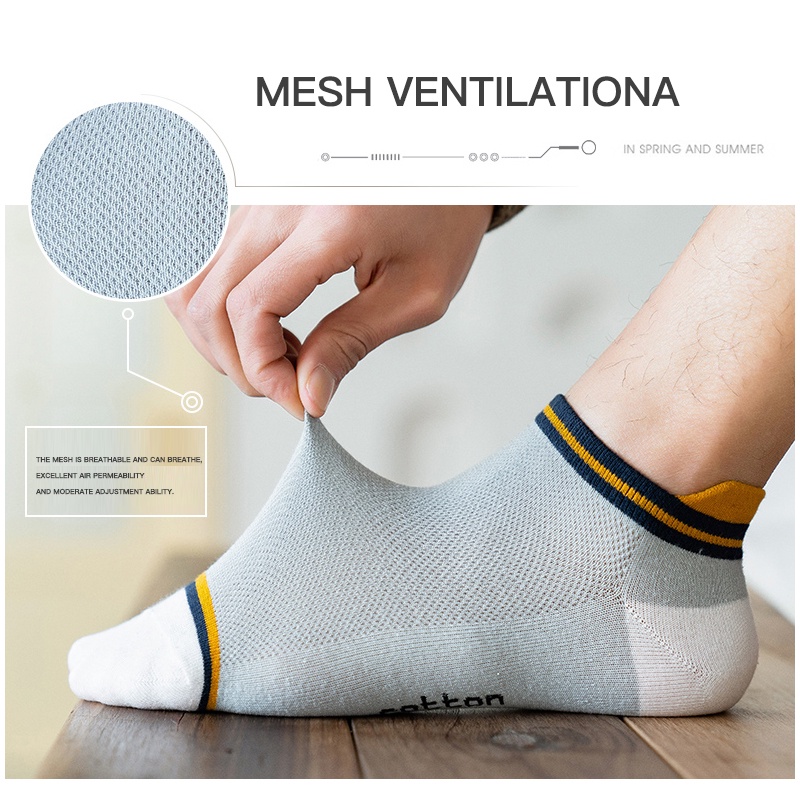 Set 10 Đôi Tất Cotton Thoáng Khí Thời Trang Cho Nam