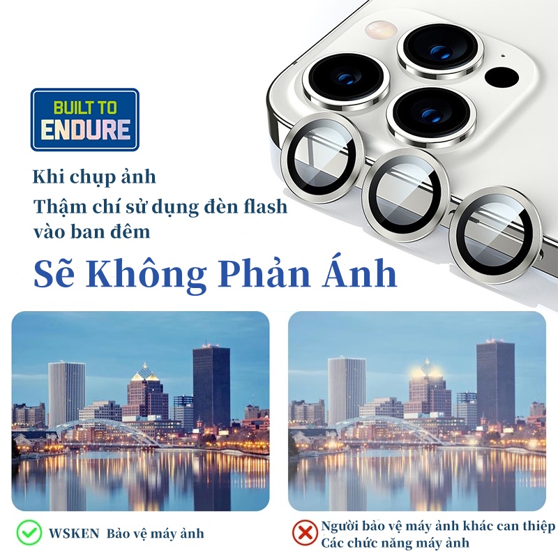 Bộ dán bảo vệ từng mắt camera iphone bằng kim loại chống xước, chống lóa cho Ip 13/13Mini/13pro/13pro Max