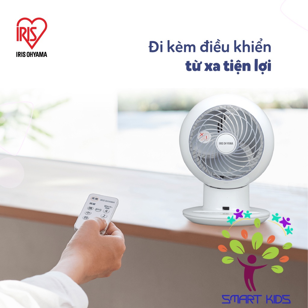 Quạt đối lưu không khí Iris Ohyama PCF-SC15C Quạt để bàn thiết kế nhỏ gọn, điều khiển từ xa, có công tắc hẹn giờ