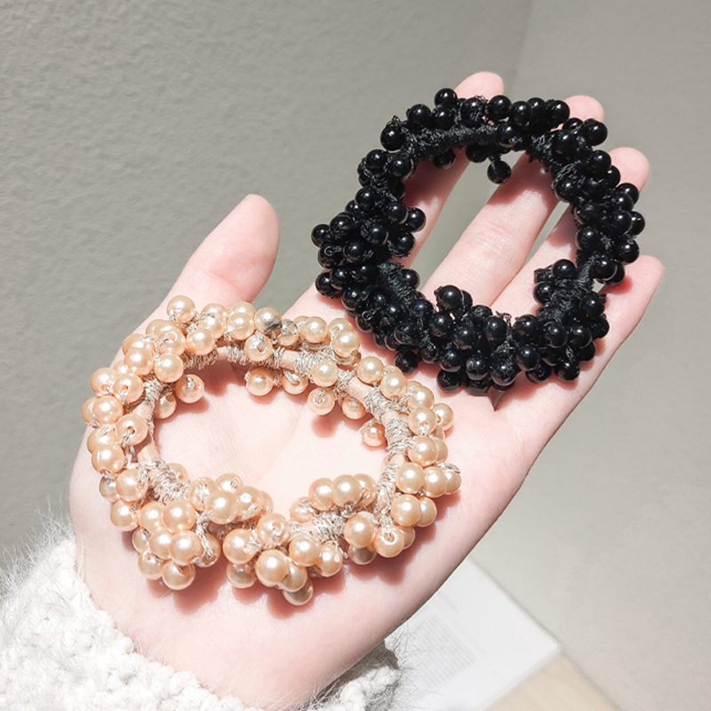 Elegant Pearl Hair Ties Beads Girls Scrunchies Rubber Band Ponytail Holders Hair Accessories