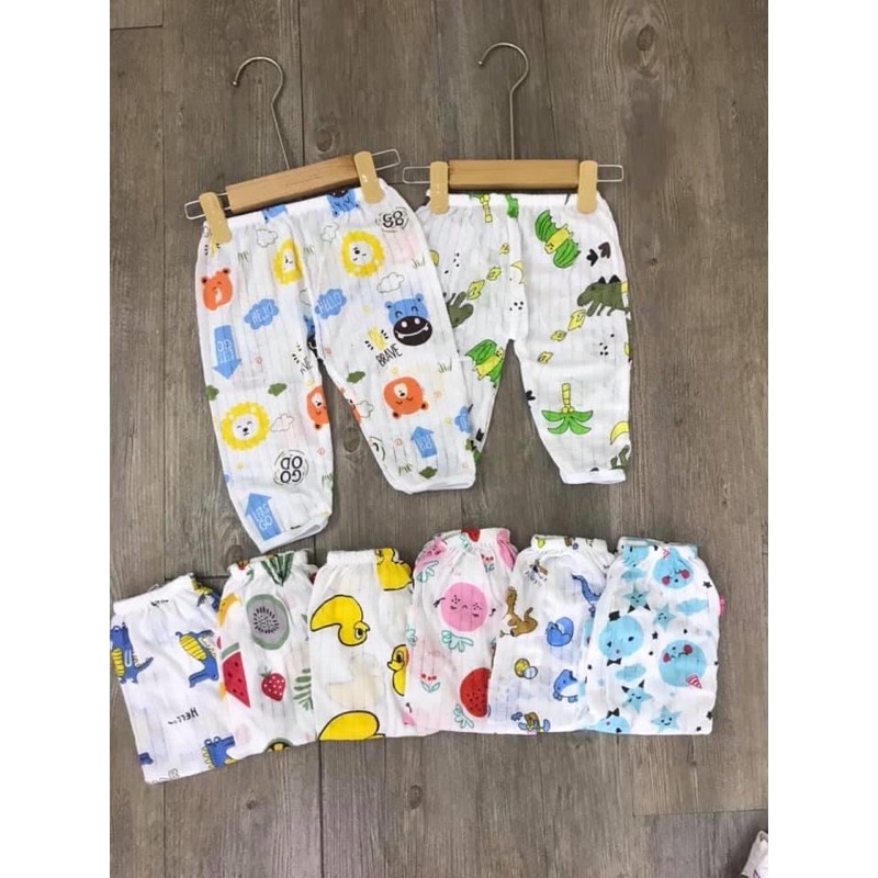 Combo 10 quần dài cotton giấy cho bé trai / bé gái từ 4-15kg