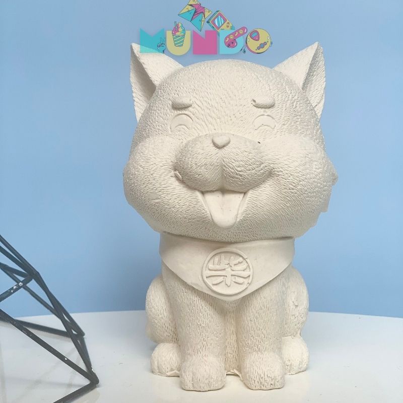 Tượng tô màu (có màu cọ) cao cấp chọn mẫu SIZE XL CÚN BÉO, tượng thạch cao MUNDO