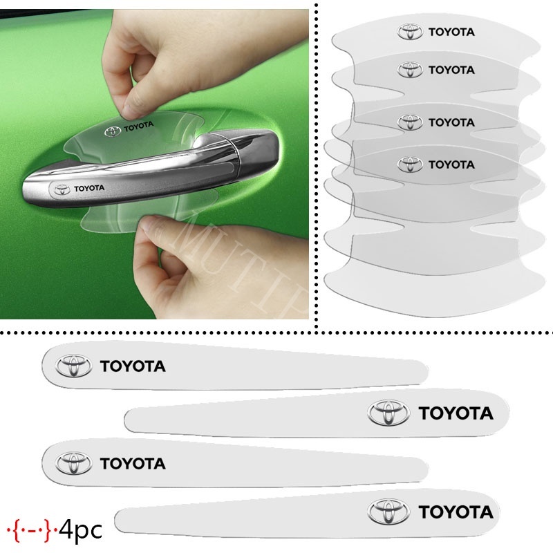 Bộ 8 Miếng Dán Trong Suốt Bảo Vệ Tay Nắm Cửa Xe Hơi Toyota Calya Razie Yaris Wish Corolla Cross Avanza Rush Kijiang Innova