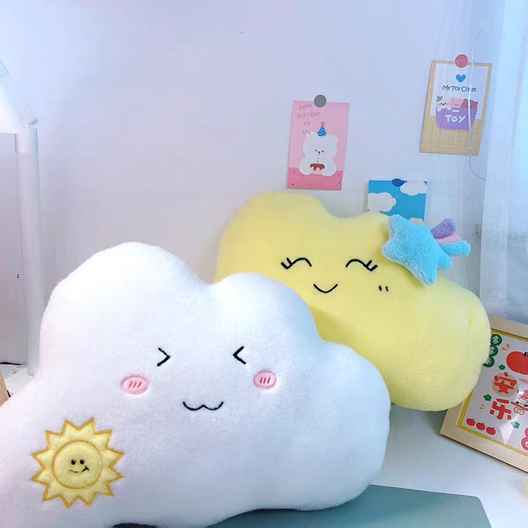 ☁☁Đám mây đầy màu sắc đáng yêu Plushie Gối Mềm mại Trang trí dễ thương Bầu trời Đám mây Đệm Búp bê Nhồi bông