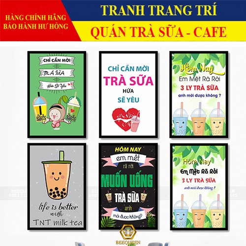 Tranh Treo Tường Trang Trí Quán Cà Phê - Quán Trà Sữa Siêu Đẹp