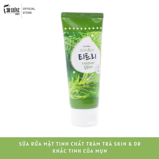 Sữa rửa mặt nam 30Shine phân phối chính hãng Skin&dr Tràm trà 80g cho da mụn, da dầu, dưỡng ẩm trắng da | BigBuy360 - bigbuy360.vn